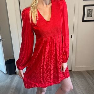 Maje red leopard print mini dress